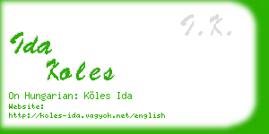 ida koles business card